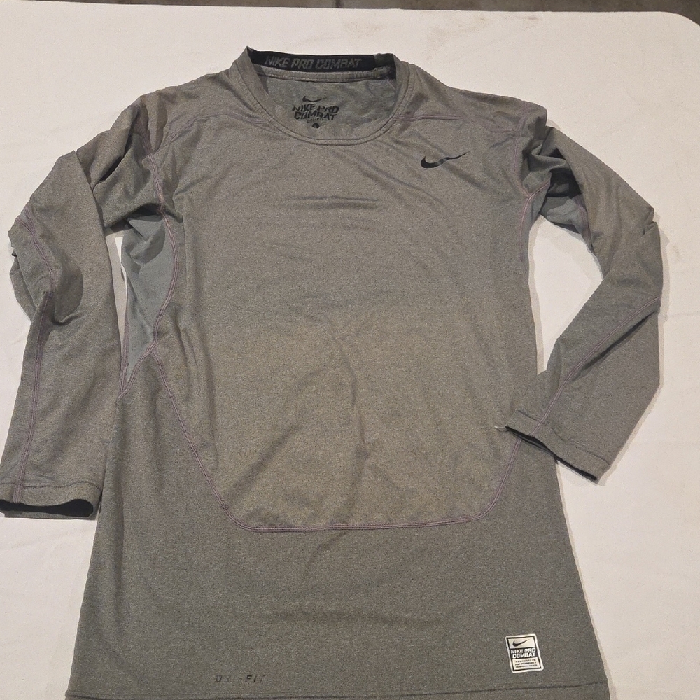 Nike Gray Dri-FIT Long Sleeve Performance Top